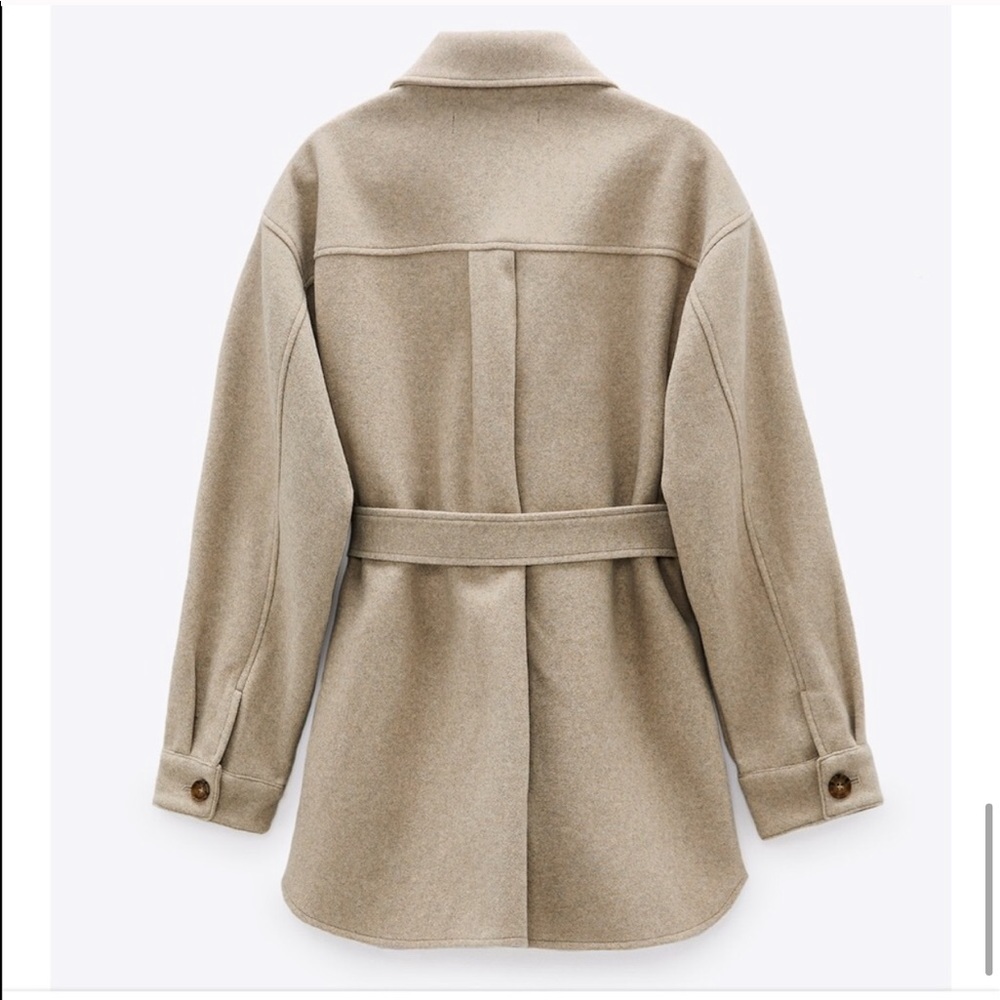 🎉HP🎉NWT Zara Belted Overshirt - Picture 11 of 12
